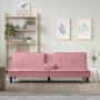 Sofa-lova su puodelių laikikliais, rožinės spalvos, aksomas