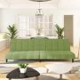 Dvivietė sofa-lova, šviesiai žalios spalvos, aksomas