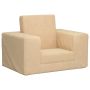 Vaikiška sofa-lova, kreminės spalvos, minkštas pliušas