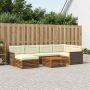 Lauko sofos komplektas su pagalve 7 pcs Natūralus ir grietinėlė