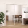 Stumdomos durys, baltos, 90x205cm, ESG stiklas ir aliuminis