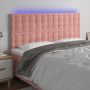 Galvūgalis su LED, rožinės spalvos, 160x5x118/128cm, aksomas