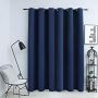 Naktinė užuolaida su metaliniais žiedais, mėlyna, 290x245cm