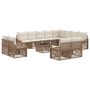 Sodo Sofų Rinkinys 13 pcs Smėlio poliratanas