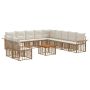 Lauko sofos komplektas 12 pcs Natūralus ir grietinėlės baltas