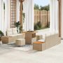 Sodo Sofų Rinkinys 8 pcs Smėlio poliratanas