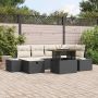 Sodo Sofų Rinkinys 7 pcs Juoda poliratanas