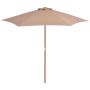 Lauko skėtis nuo saulės su mediniu stulpu, taupe, 270cm
