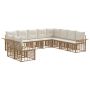 Lauko sofos komplektas 10 pcs Natūralus ir grietinėlės baltas