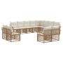 Lauko sofos komplektas 12 pcs Natūralus ir grietinėlės baltas