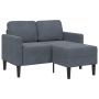 dvivietė sofa su gultu L formos tamsiai pilka 125 cm aksomas