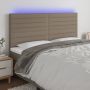 Galvūgalis su LED, taupe spalvos, 160x5x118/128cm, audinys