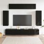 TV spintelių komplektas 6 pcs Juodas ąžuolas 100 x 30 x 30 cm