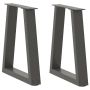Kavos staliuko kojelės, V formos, 2 vnt., antracito spalvos, 38x(42-43,3) cm, plienas