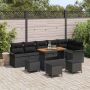 Sodo Sofų Rinkinys su pagalve su saugykla 10 pcs Juoda