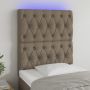 Galvūgalis su LED, taupe spalvos, 80x7x118/128cm, audinys