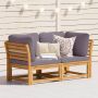 Dvivietė sodo sofa su pagalvėlėmis, akacijos medienos masyvas