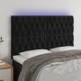 Galvūgalis su LED, juodos spalvos, 160x7x118/128cm, aksomas