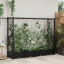 Pakeltas lovas su trelėmis ir stogu Juodas 203 x 40 x 123 cm PP