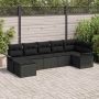 Sodo Sofų Rinkinys su saugykla 7 pcs Juoda poliratanas