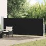 Ištraukiama šoninė kiemo pertvara, juodos spalvos, 140x500cm