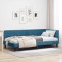 Kampinė lovos konstrukcija Mėlyna 90 cm x 200 cm Aksomas