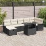 Sodo Sofų Rinkinys su pagalve 8 pcs Juoda Poli ratanas
