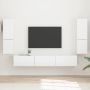 TV spintelių komplektas 4 pcs Aukštai blizganti balta