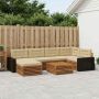 Lauko sofos komplektas su pagalve 7 pcs Natūralus ir bežinis