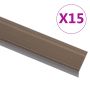 Profiliai laiptams, 15vnt., rudi, 100cm, aliuminis, L formos