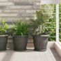 Augalų vazonai 6 pcs Juoda Ø 30 x 25 cm Plastmasė