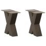 Kavos staliuko kojelės, X formos, 2 vnt., natūralus plienas, 30x(30-31) cm, plienas