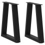 Kavos staliuko kojelės, V formos, 2 vnt., juodos, 28x(42-43,3) cm, plienas