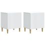 Šalia lovos spintelė 2 pcs Balta 43 x 34,5 x 50 cm