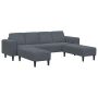 Svetainės sofa 3 pcs Tamsiai pilka