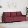 Trivietė sofa, raudonojo vyno spalvos, 180cm, audinys