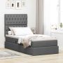 Lova su daiktų laikymo vieta ir LED Tamsiai pilka 100 x 200 cm