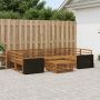 Lauko sofos komplektas 7 pcs Natūrali Kietos akacijos mediena
