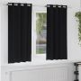 Užuolaidos su žiedais, blokuojančios šviesą 2 pcs Juoda