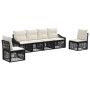 Sodo Sofų Rinkinys 6 pcs Juoda poliratanas