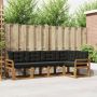 Lauko sofos komplektas su pagalve 5 pcs Natūrali ir juoda