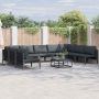 Sodo Sofų Rinkinys su pagalve 9 pcs Juoda Plienas