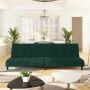 Dvivietė sofa-lova, tamsiai žalios spalvos, aksomas