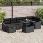 Sodo Sofų Rinkinys 8 pcs Juoda poliratanas