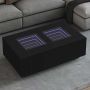 Kavos staliukas su Infinity LED, juodas, 116x69x40cm
