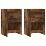 Naktiniai staliukai 2 pcs Dūminio ąžuolo 40 x 30 x 60 cm