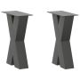 Kavos staliuko kojelės, 2 vnt., antracito spalvos, 38x(42-43) cm, plienas