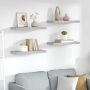 Pakabinamos lentynos, 4vnt., betono pilkos, 60x23,5x3,8cm, MDF