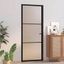 us durys, juodos, 83x201,5cm, matinis stiklas ir aliuminis