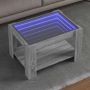 Kavos staliukas su LED, pilkas ąžuolo, 73x53x45cm, mediena
